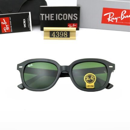 Ray Ban ERIK Black and Green Lenses Sunglasses Neutral