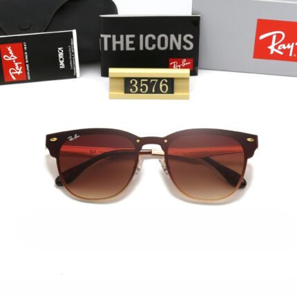 Ray Ban BLAZE CLUBMASTER Wine Red Sunglasses Unisex