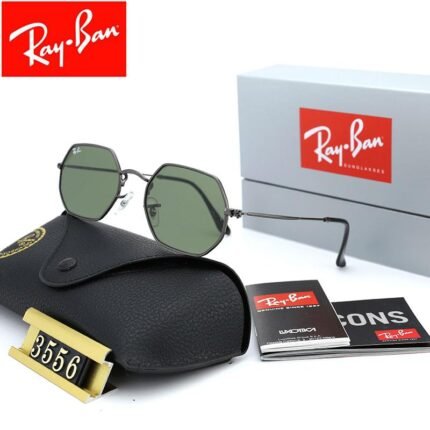 Ray Ban OCTAGONAL CLASSIC Matte Sunglasses in Black and Green