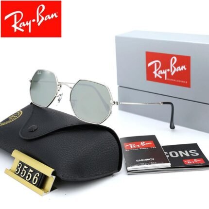 Ray Ban OCTAGONAL CLASSIC Silver and Gray Sunglasses