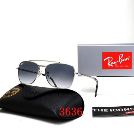 Ray Ban NEW CARAVAN Silver and Dark Blue Gradient Neutral Sunglasses