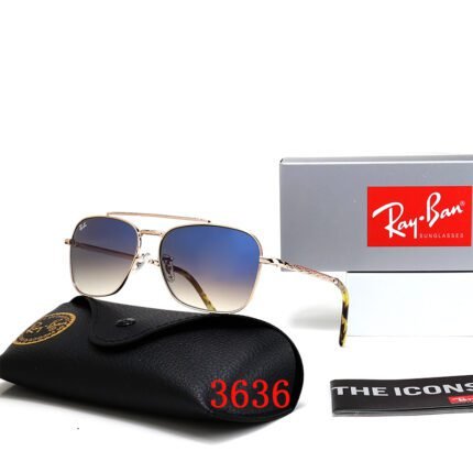 Ray Ban NEW CARAVAN Gold and Blue Gradient Neutral Sunglasses