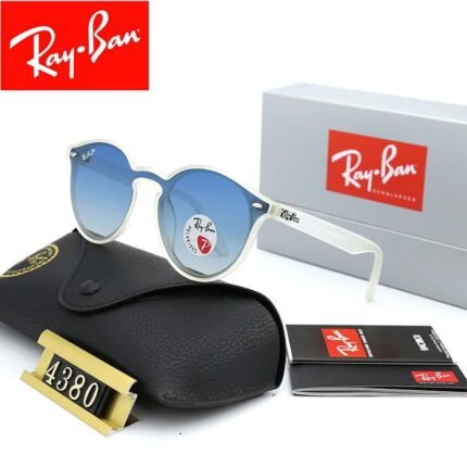 Ray Ban BLAZE RB4380 White and Transparent Haze Blue Sunglasses