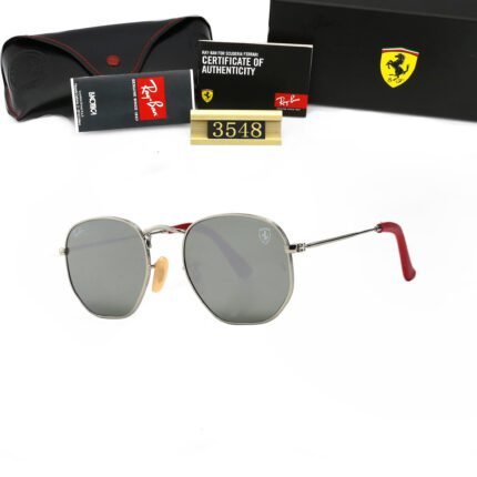 Ray Ban RB3548 Ferrari Silver and Gray Sunglasses