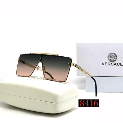 VERSACE gold rimmed and black flesh gradient integrated glass frame sunglasses