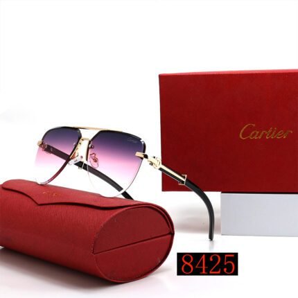 Cartier pilot Santos purple gradient droplet shaped frame sunglasses neutral