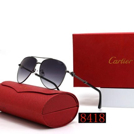 Cartier print pilot gold and purple gradient sunglasses neutral