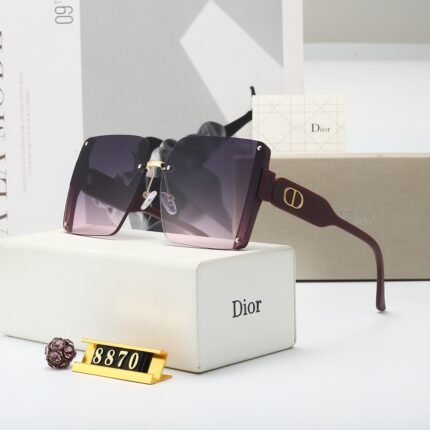 Dior dark purple and purple gradient square large frame sunglasses