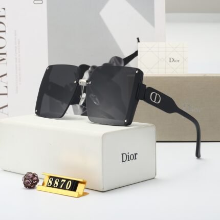 Dior black and dark gray gradient square large frame sunglasses