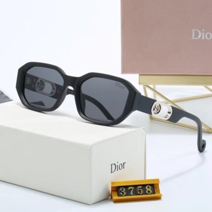 Dior dark gray and dark blue gradient octagonal sunglasses