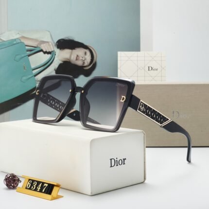 Dior black and dark blue gradient hollowed out sunglasses