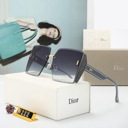 Dior gray and deep purple gradient diamond studded sunglasses