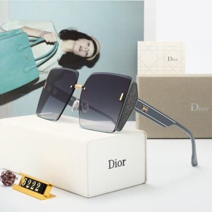 Dior Haze Blue and Deep Purple Gradient Diamond Sunglasses