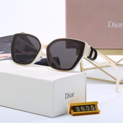Dior off white and dark purple irregular hollow leg sunglasses