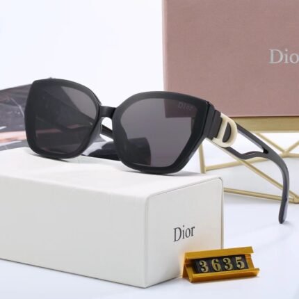 Dior dark gray and purple gradient irregular hollow leg sunglasses