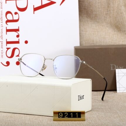 Dior silver and transparent lens square sunglasses