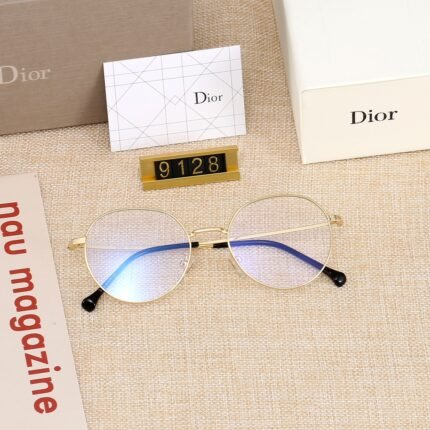 Dior gold and transparent round frame sunglasses