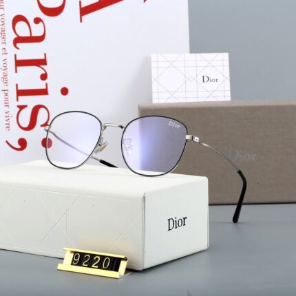Dior black silver transparent lenses optical square round sunglasses