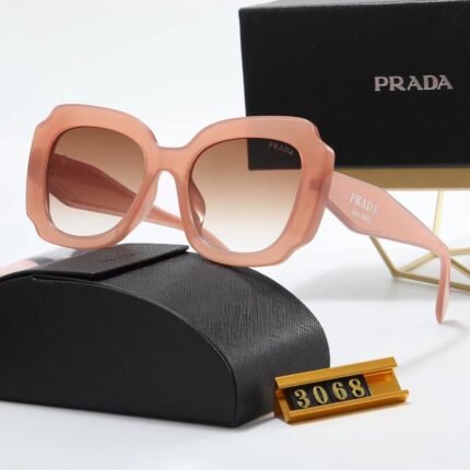 PRADA Pink Square Thick Frame Sunglasses