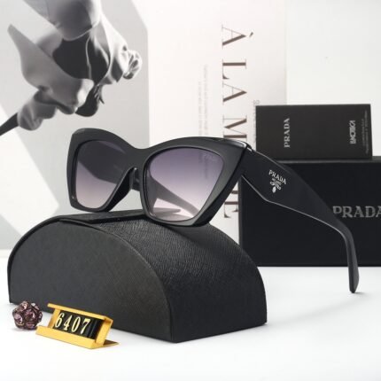 PRADA black and purple gradient cat eye large frame sunglasses