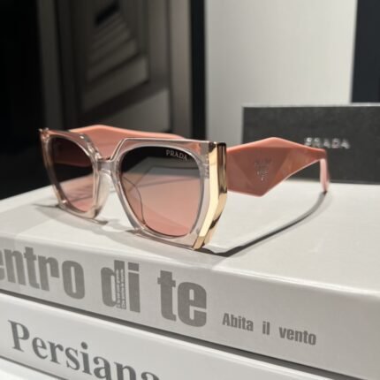 PRADA Persians series orange pink gold edged transparent orange pink lenses, fashionable sunglasses