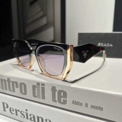 PRADA Persians series black gold edged transparent purple lenses fashionable sunglasses