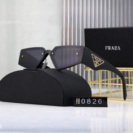 PRADA pentagonal black and dark purple sunglasses