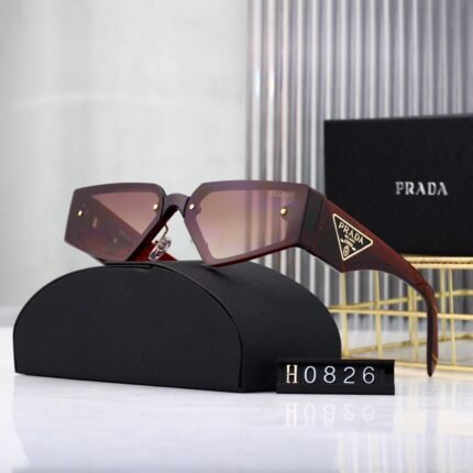 PRADA pentagonal burgundy and deep purple sunglasses