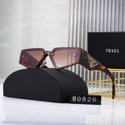 PRADA pentagonal tortoiseshell pattern and brown gradient sunglasses