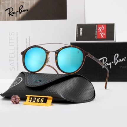 RAY BAN GATSBY tortoiseshell print and blue sunglasses