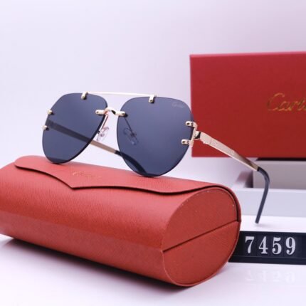 Cartier pilot champagne and dark blue sunglasses