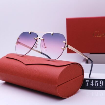 Cartier pilot rose gold and purple pink gradient sunglasses