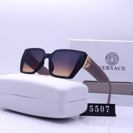 VERSACE black gray border and purple gradient box large frame trendy sunglasses