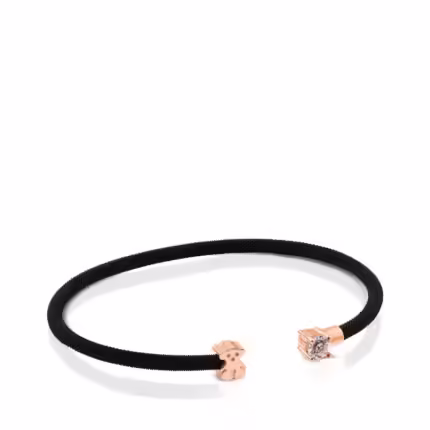 Eklat Bracelet in Steel and Rose Vermeil Silver with Topaz