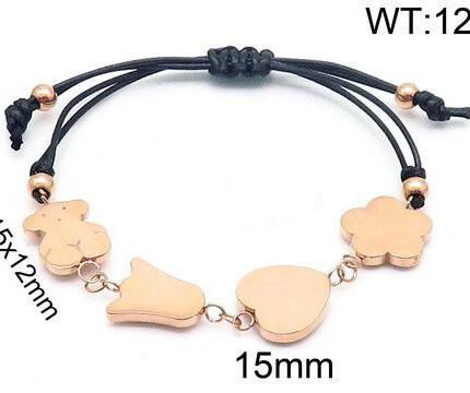 TOUS 925 Silver Simple Bear Wind Chime Love Pentagram Bracelet