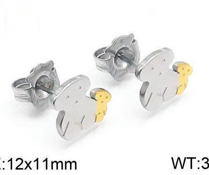 TOUS 925 Silver Bear Gold Bear Earrings