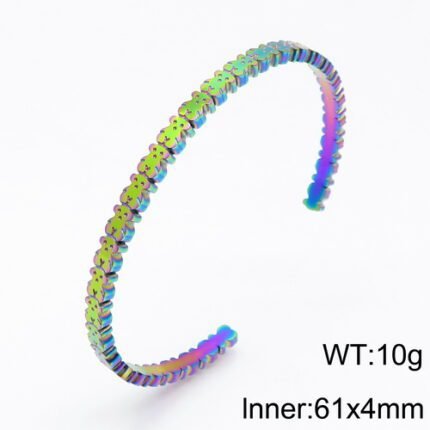 TOUS Stainless Steel Material Spanish Bear Colorful Combination Bracelet