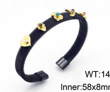 TOUS 925 Silver Black Colorful Zircon Inlaid Bear Bracelet