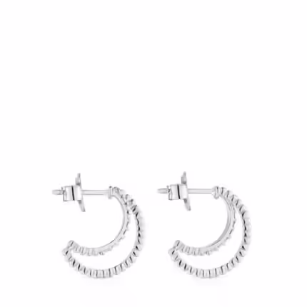 Short double hoop white gold Earrings with Diamonds Les Classiques