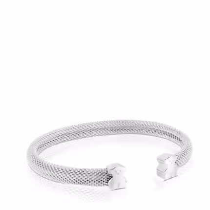 Mesh TOUS Silver Bangle Bear motif