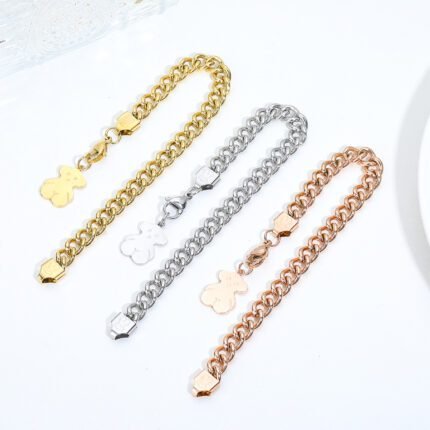 TOUS stainless steel material simple buckle Spanish bear bracelet