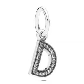 Pandora 26 letter D with diamond pendant jewelry accessories DIY simple and exquisite