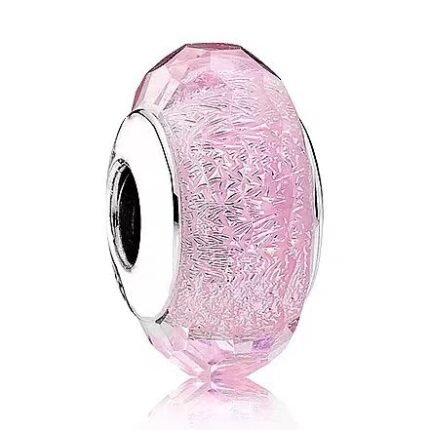 Pandora faceted cherry blossom pink glass beaded bracelet accessories DIY exquisite and concise