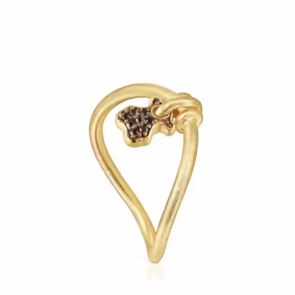 Vermeil silver bear ring with Luah quartz