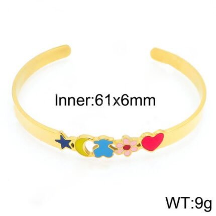 TOUS 925 Silver Multi Color Pattern Arrangement Bracelet