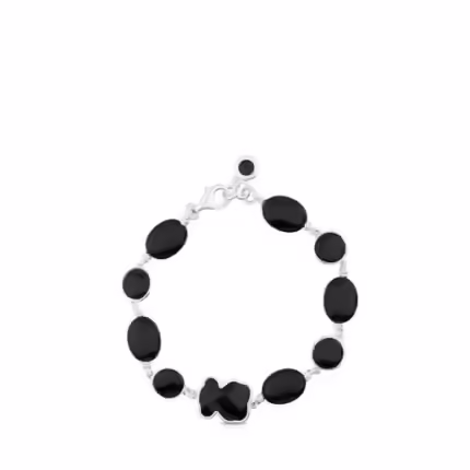 Silver New Color Bracelet with Onyx