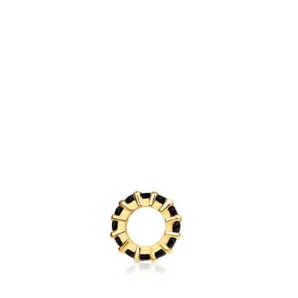 Small Vermeil Silver Shield Pendant with Spinels