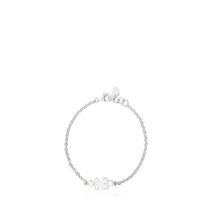 Silver TOUS Real Sisy Bracelet with Pearls Bear motif