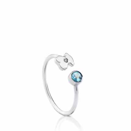 White Gold Somni Ring with Diamond and Topaz