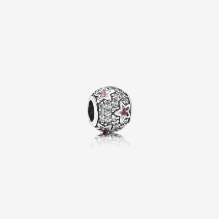 Pandora 925 silver 791382PCZ pink galaxy necklace decoration